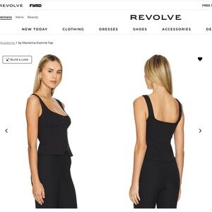 L'Academie Black Button-Front Camisole